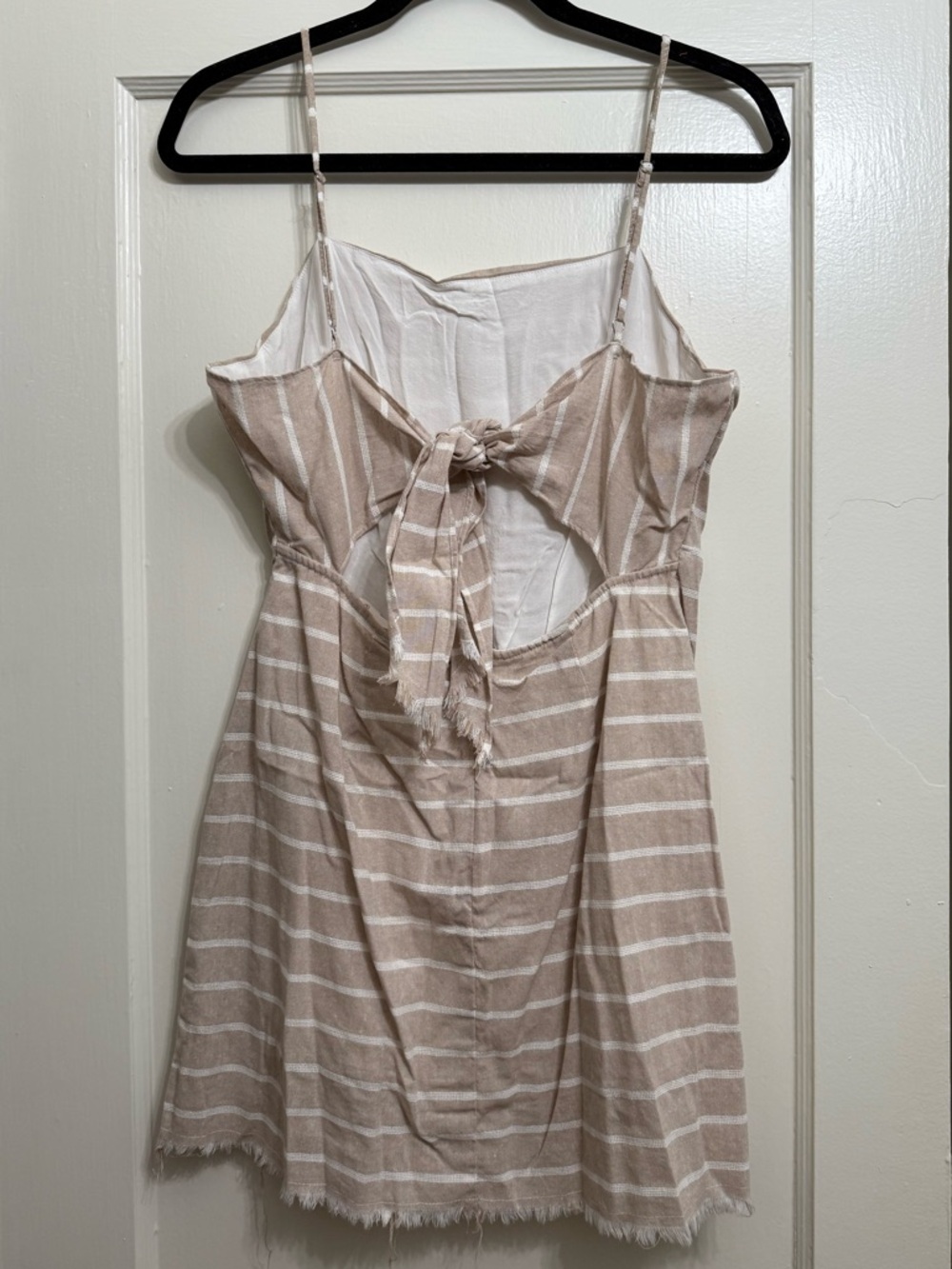 Impeccable Pig Striped Tie-Front Spaghetti Strap Dress - Women’s L